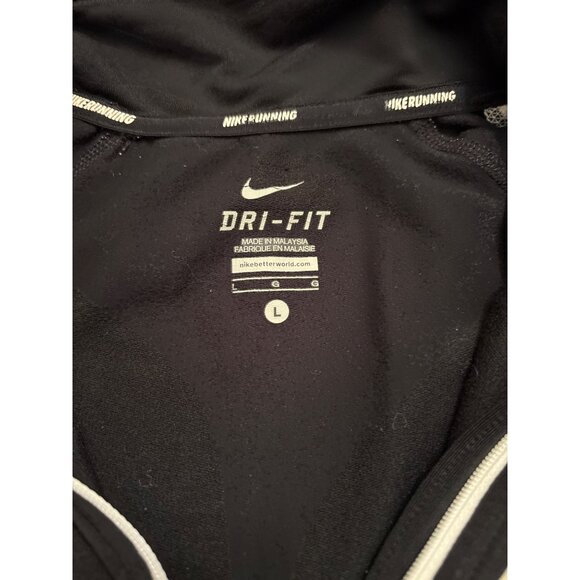 Nike Dri-FIT Black Long Sleeve Running Top Large Half Zip Pullover Ladiies - Picture 3 of 7